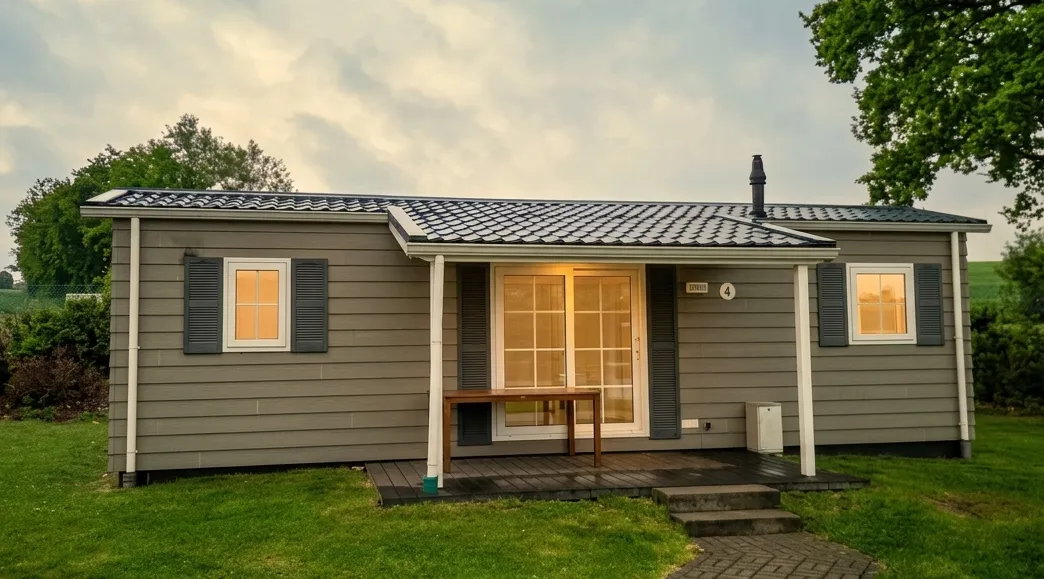 Mobilheim mit Terrasse im Campingpark am Gederner See