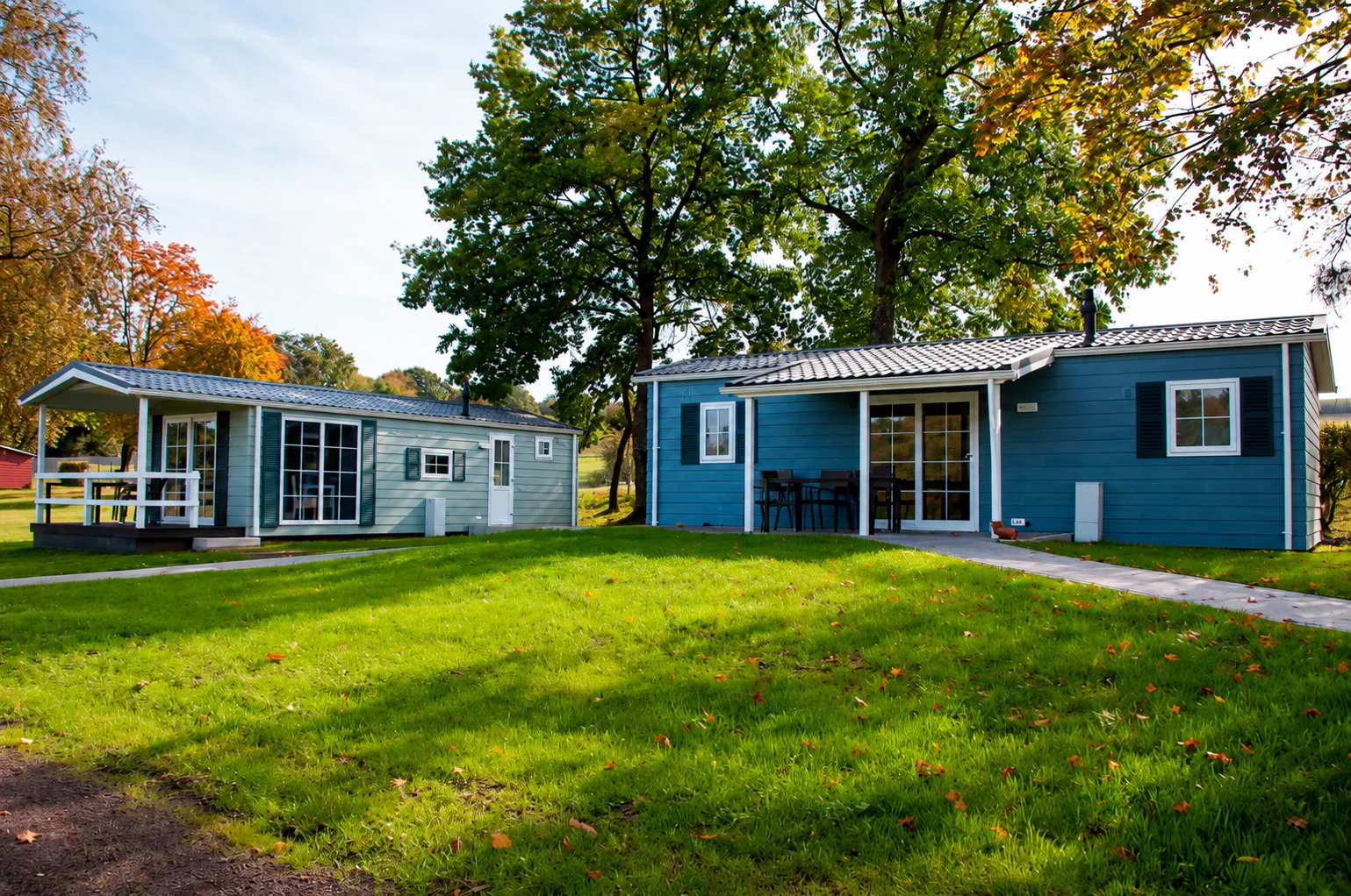 Mobilheim mit Terrasse im Campingpark am Gederner See