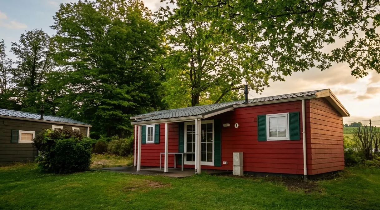 Mobilheim mit Terrasse im Campingpark am Gederner See