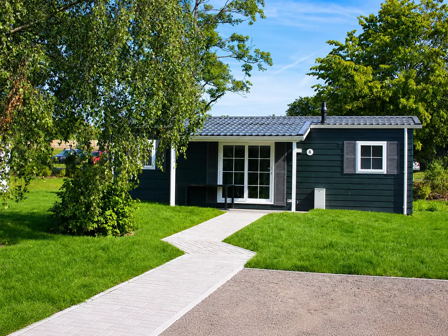 Mobilheim mit Terrasse im Campingpark am Gederner See