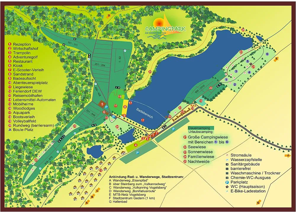 Lageplan Campingpark am Gederner See – Lage der Seewiese