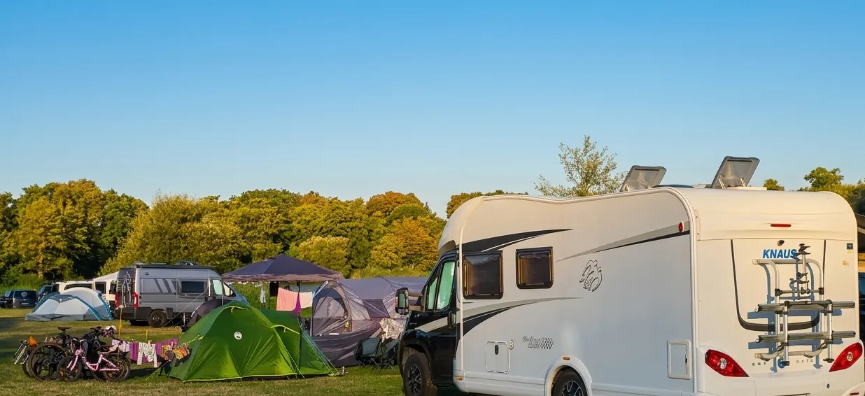 Campingbereich Sonnenwiese direkt am Ufer des Gederner Sees