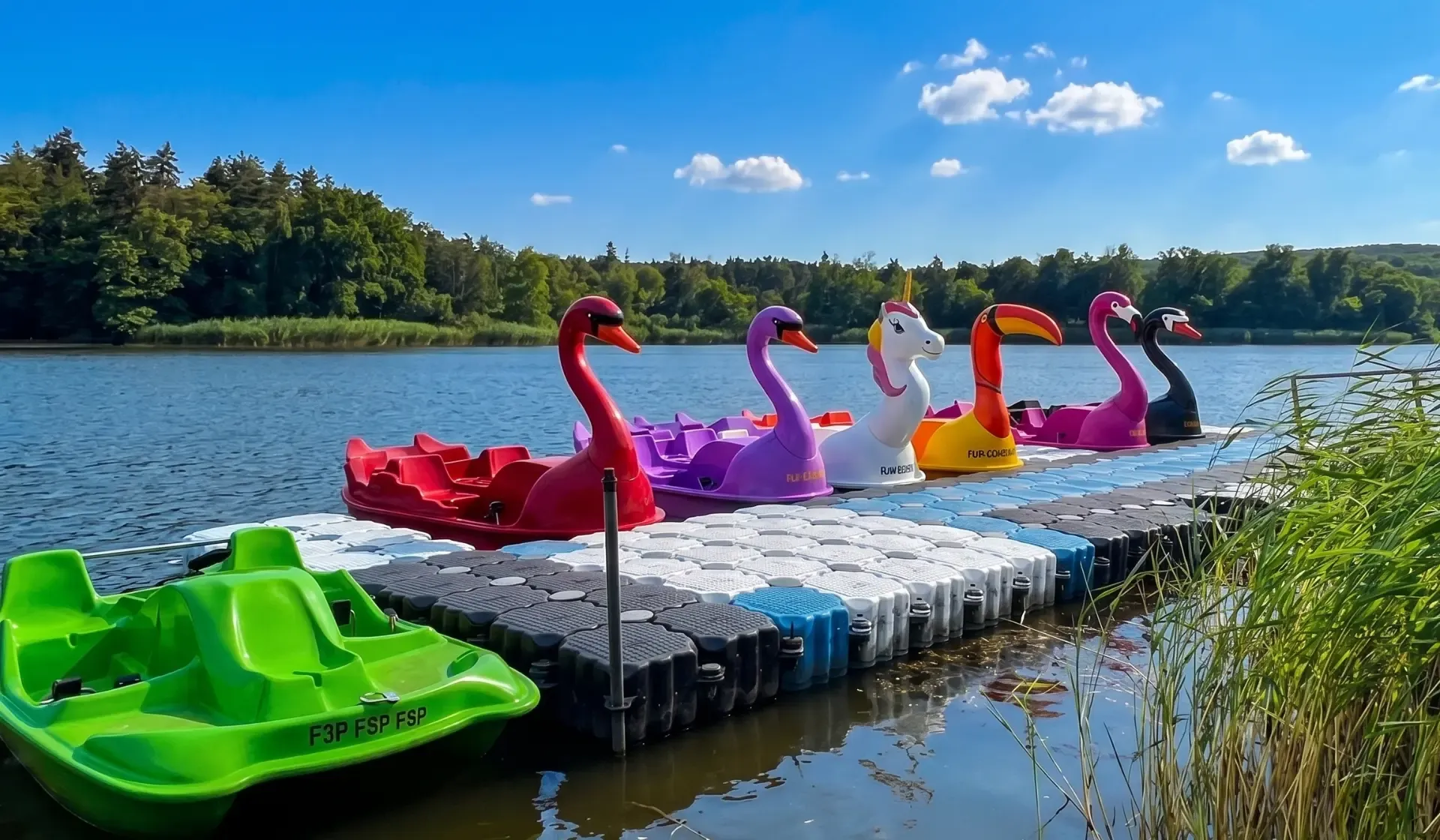 Bootsverleih mit Tretbooten und Kajaks am Gederner See