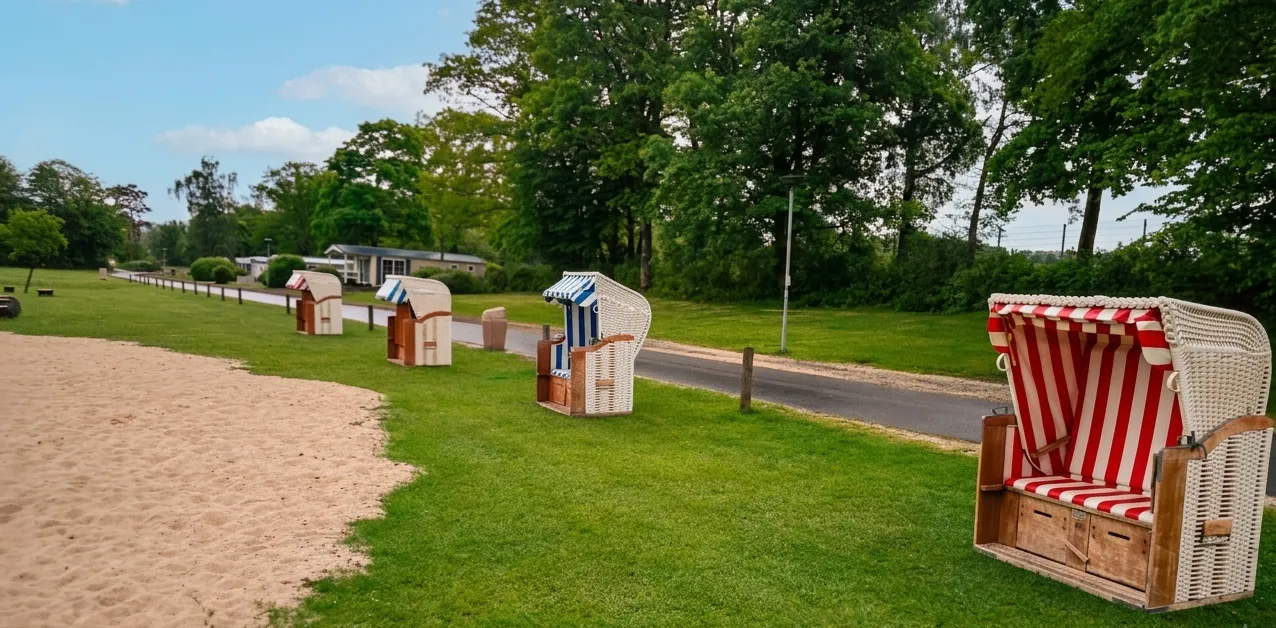 Campingbereich Sonnenwiese direkt am Ufer des Gederner Sees