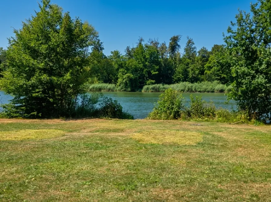 Campingbereich Seewiese mit Stellplätzen und Blick auf den Gederner See